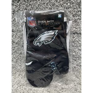 NFL Philadelphia Eagles Team Oven Mitt Pot Holder Black Logo Brand New Tags